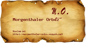 Morgenthaler Orbó névjegykártya